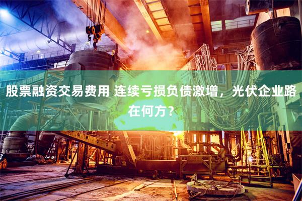 股票融资交易费用 连续亏损负债激增，光伏企业路在何方？