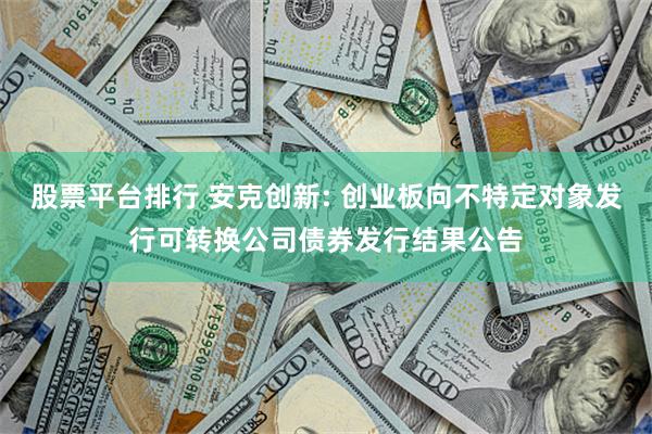 股票平台排行 安克创新: 创业板向不特定对象发行可转换公司债券发行结果公告